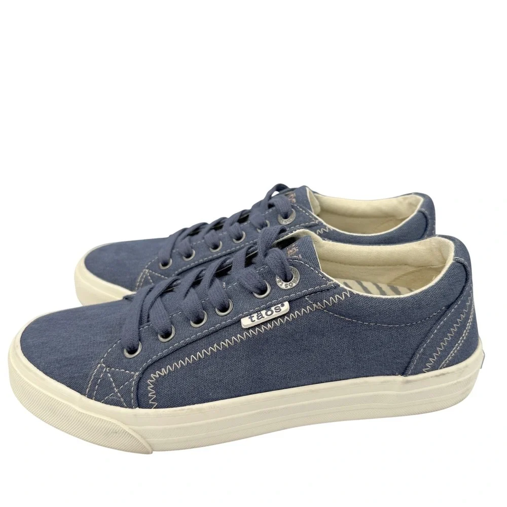Taos Plim Soul Sneakers Womens 7.5 Blue Canvas Lace Up Comfortable Arch Support - Picture 2 of 13